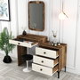 Hanah Home Lizbon 547 Tocador Nogal y Crema con Espejo